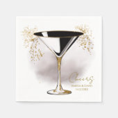 Elegantes Martini-Glas mit Glitzer Serviette (Vorderseite)