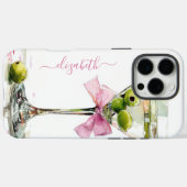 Elegantes Martini-Monogramm Case-Mate iPhone Hülle (Rückseite (Horizontal))