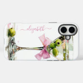 Elegantes Martini-Monogramm Case-Mate iPhone Hülle (Rückseite (Horizontal))