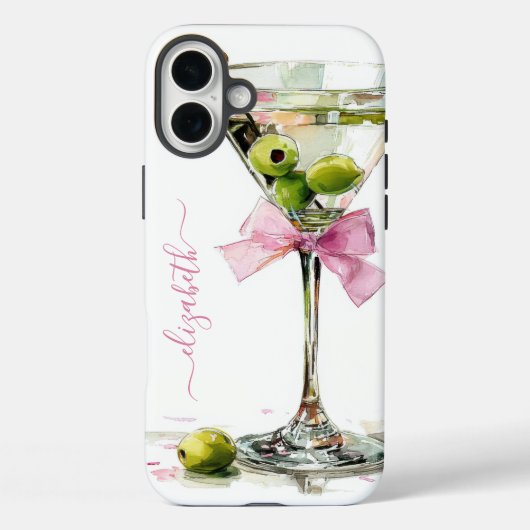 Elegantes Martini-Monogramm Case-Mate iPhone Hülle (Rückseite)
