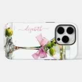 Elegantes Martini-Monogramm Case-Mate iPhone Hülle (Rückseite (Horizontal))