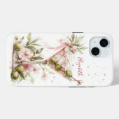 Elegantes Martini-Monogramm Case-Mate iPhone Hülle (Rückseite (Horizontal))