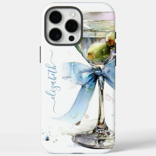 Elegantes Martini-Monogramm Case-Mate iPhone Hülle (Rückseite)