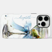 Elegantes Martini-Monogramm Case-Mate iPhone Hülle (Rückseite (Horizontal))