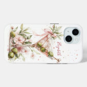 Elegantes Martini-Monogramm Case-Mate iPhone Hülle (Rückseite (Horizontal))
