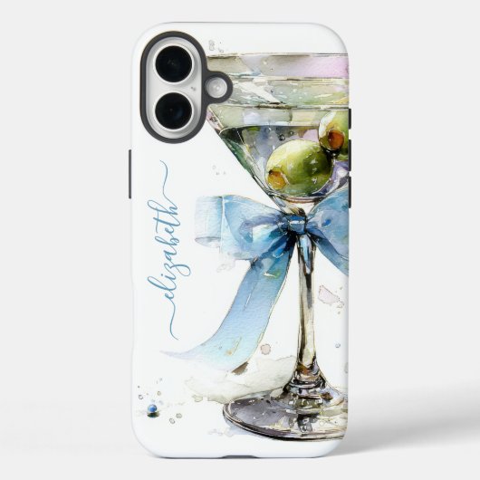 Elegantes Martini-Monogramm Case-Mate iPhone Hülle (Rückseite)