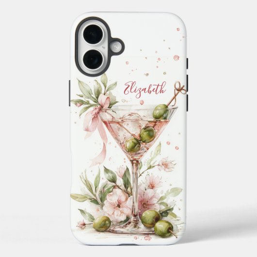 Elegantes Martini-Monogramm Case-Mate iPhone Hülle (Rückseite)