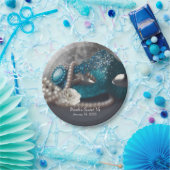 Elegantes Masquerade Mask & Pearls Party Pappteller (Party)