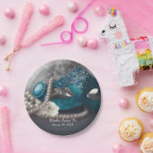 Elegantes Masquerade Mask & Pearls Party Pappteller (Party)