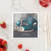 Elegantes Masquerade Mask & Pearls Party Serviette (Beispiel)