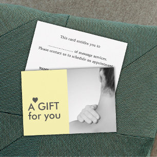 Elegantes Massagetherapeut Foto Gelbes graues Herz