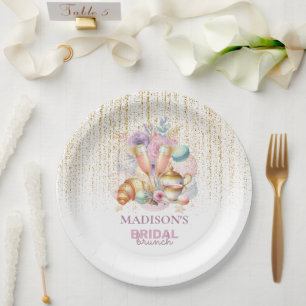 Elegantes, maßgeschneidertes Braut-Brunch in Pink  Pappteller