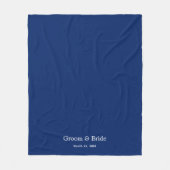 Elegantes maßgeschneidertes Navy-Hochzeitsskript Fleecedecke (Vorderseite)