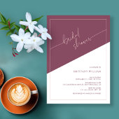 Elegantes Mauve and Dusty Rose Brautparty Einladun Einladung