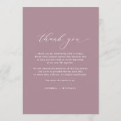 Elegantes Mauve Dusty Rose Vintage Wedding Menus Menükarte (Rückseite)