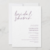 Elegantes mauve lässiges Skript-Brautparty Einladung (Vorderseite)