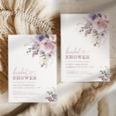 Elegantes Mauve & Lavender Brautparty Floral Einladung