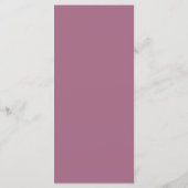 Elegantes Mauve Wedding Menu Menükarte (Rückseite)