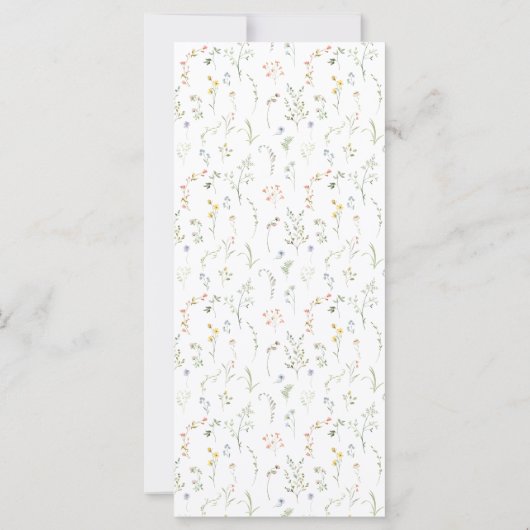 Elegantes Meadow Blume Wedding Menu (Rückseite)