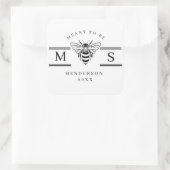 Elegantes „Meant to Be“-Hochzeitsnamensdesign Quadratischer Aufkleber (Tasche)