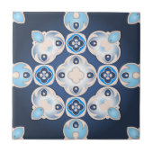 Elegantes mediterranes bläuliches Beige Medallion Fliese (Vorderseite)