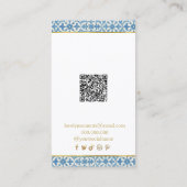 Elegantes, mediterranes Blue Earing Display Visitenkarte (Rückseite)