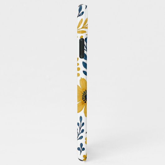 Elegantes, mediterranes Blumenmuster iPhone Hülle (Rechte Seite)