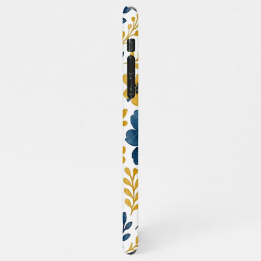 Elegantes, mediterranes Blumenmuster iPhone Hülle (Linke Seite)