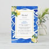 Elegantes mediterranes Brautparty Einladung (Stehend Vorderseite)