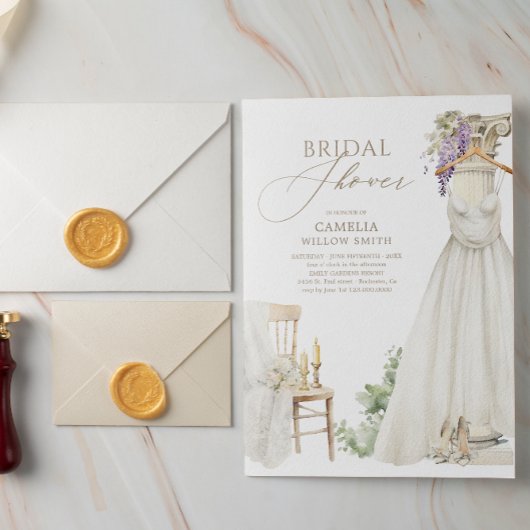 Elegantes, mediterranes Brautparty Einladung