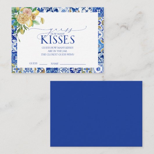 Elegantes Mediterranes Lemon Brautparty Game Begleitkarte (Vorne/Hinten)