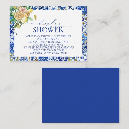 Elegantes mediterranes Lemon Display Brautparty Begleitkarte (Vorne/Hinten)