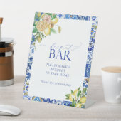 Elegantes mediterranes Lemon Floral Bouquet Bar Sockelschild (In SItu)