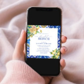 Elegantes mediterranes Lemon Floral Bridal Brunch Einladung