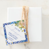 Elegantes mediterranes Lemon Mini Champagne Flasch Geschenkanhänger (Beispiel)