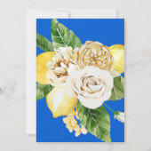 Elegantes mediterranes tropisches Cobalt Blau Einladung (Rückseite)