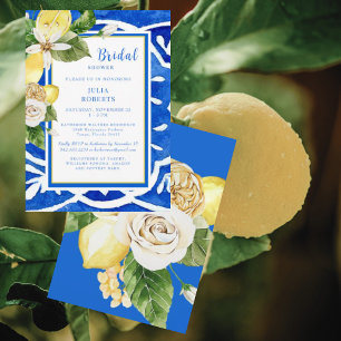 Elegantes mediterranes tropisches Cobalt Blau Einladung