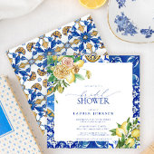 Elegantes mediterranes Zitronenblumengebirge Braut Einladung