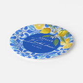Elegantes mediterranes Zitronenblumengebirge Braut Pappteller (Schrägansicht)