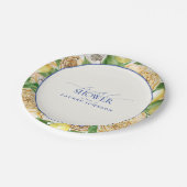 Elegantes mediterranes Zitronenblumengebirge Braut Pappteller (Schrägansicht)