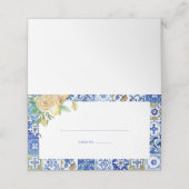 Elegantes mediterranes Zitronenblumengebirge Braut Platzkarte (Außenseite Aufgefaltet)
