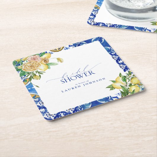 Elegantes mediterranes Zitronenblumengebirge Braut Rechteckiger Pappuntersetzer (angewinkelt)