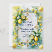 Elegantes mediterranes Zitronenblumengebirge Braut Save The Date (Vorderseite)