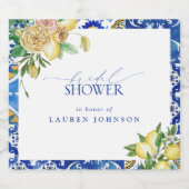 Elegantes mediterranes Zitronenblumengebirge Braut Schaumweinetikett (Einzelnes Label)