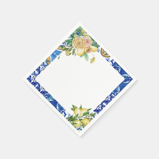 Elegantes mediterranes Zitronenblumengebirge Braut Serviette (Ecke)