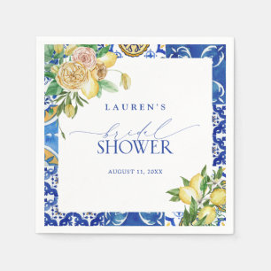 Elegantes mediterranes Zitronenblumengebirge Braut Serviette