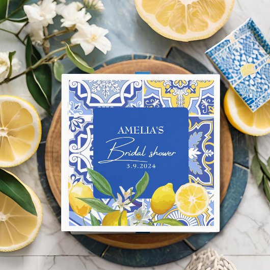 Elegantes mediterranes Zitronenblumengebirge Braut Serviette