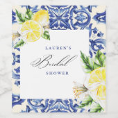 Elegantes mediterranes Zitronenblumengebirge Braut Weinetikett (Einzelnes Label)