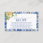 Elegantes mediterranes Zitronenmeer Bitte bringen Begleitkarte (Vorderseite)