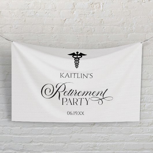 Elegantes medizinisches Caduceus Renten Party Banner